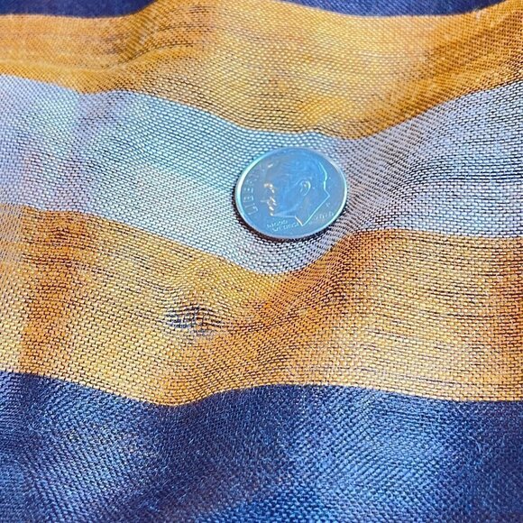 H & K Como Italy Silk Scarf Earth Tones Rust, Coral, Brown with Eyelash Fringe - Picture 4 of 5